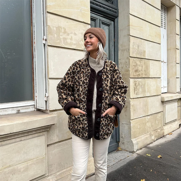 Leondra | Damen Jacke mit Leopardenmuster