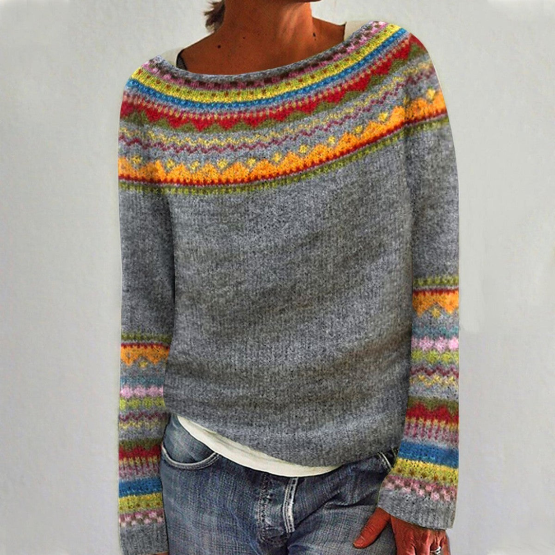 Katharina | Damen Pullover mit Musterpasse