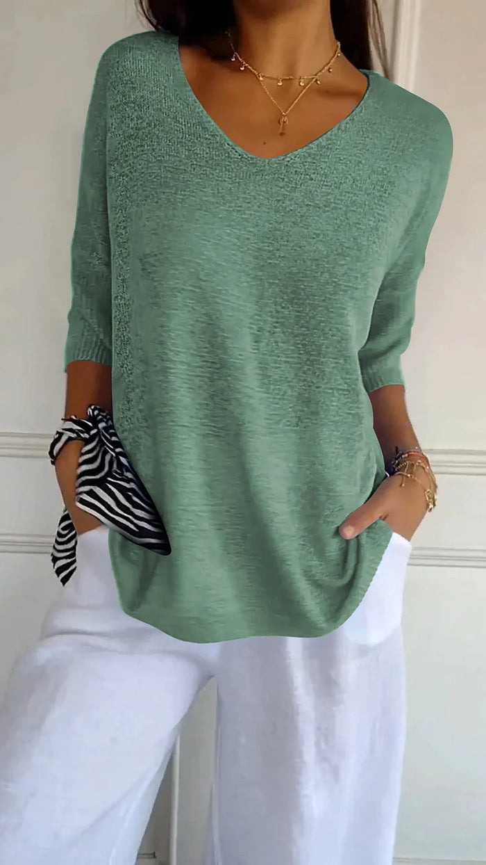 Johanna | Damen Bluse mit V-Ausschnitt