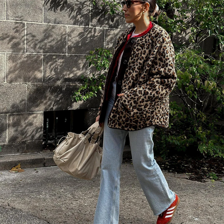 Leondra | Damen Jacke mit Leopardenmuster
