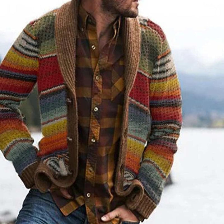 Alaric | Herren Strickjacke mit Streifenmuster
