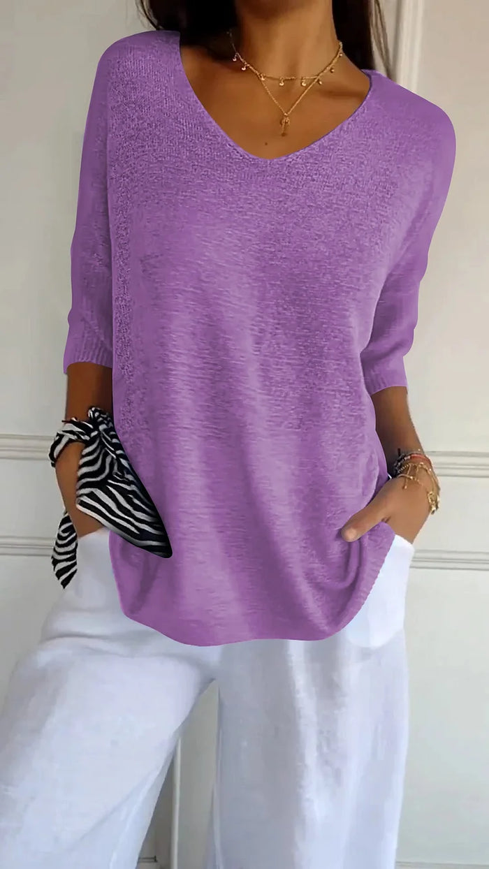 Johanna | Damen Bluse mit V-Ausschnitt
