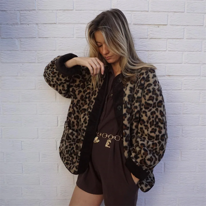 Leondra | Damen Jacke mit Leopardenmuster