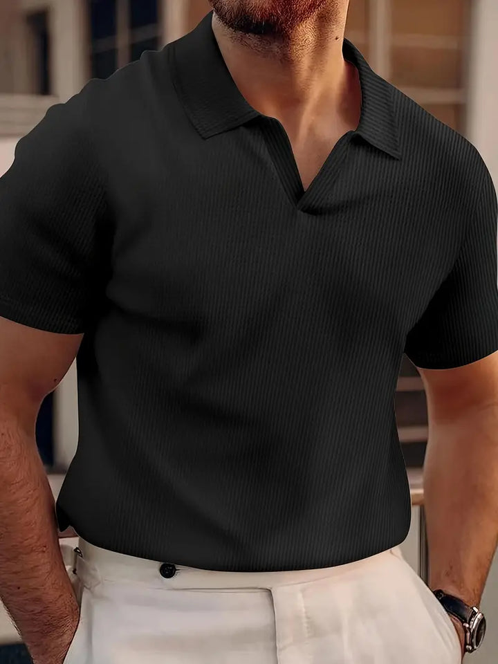 David | Herren Poloshirt mit V-Ausschnitt