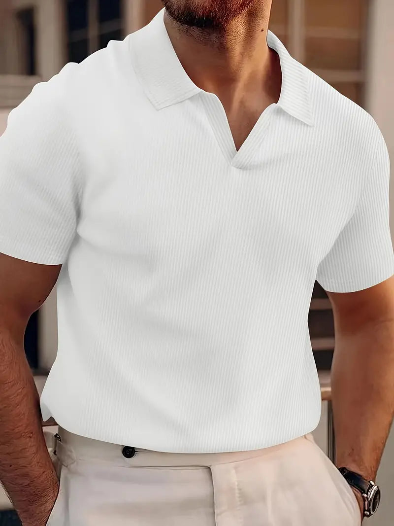 David | Herren Poloshirt mit V-Ausschnitt