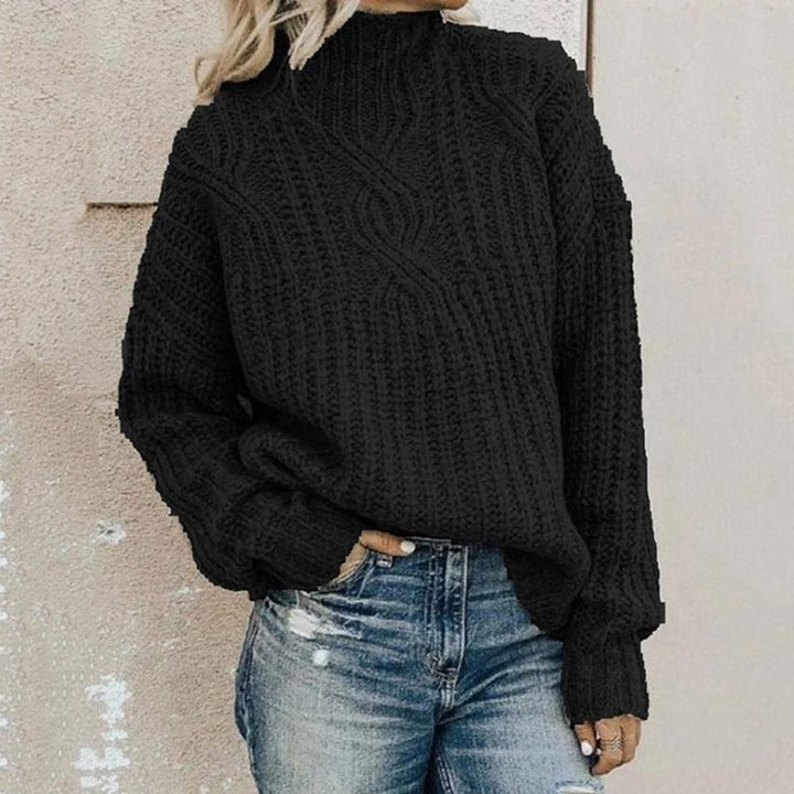 Selina | Damen Strickpullover mit Zopfmuster