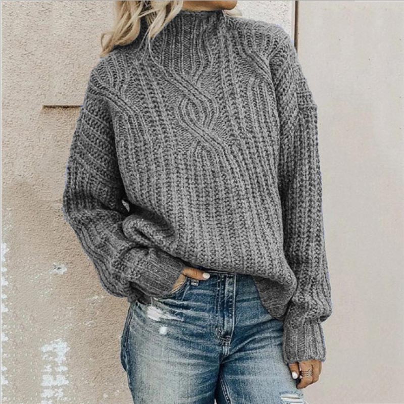 Selina | Damen Strickpullover mit Zopfmuster