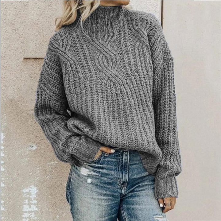 Selina | Damen Strickpullover mit Zopfmuster