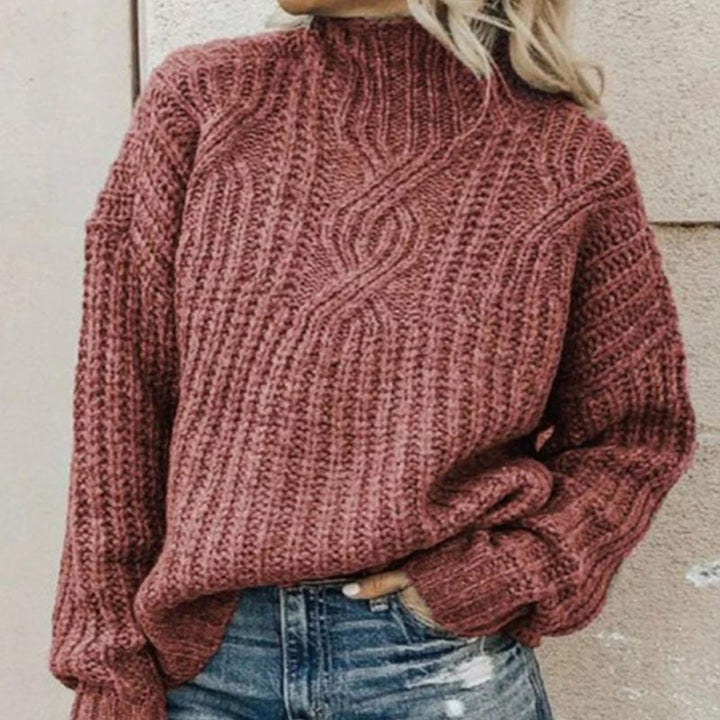 Selina | Damen Strickpullover mit Zopfmuster