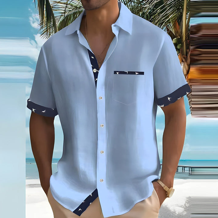 Lukas | Herren Kurzarmhemd mit Kontrastdetails
