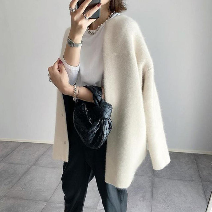 Lena | Damen Cardigan mit Druckknöpfen
