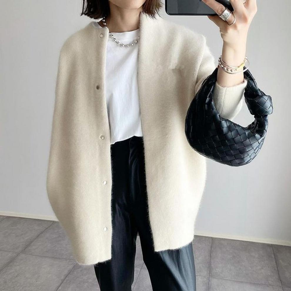Lena | Damen Cardigan mit Druckknöpfen