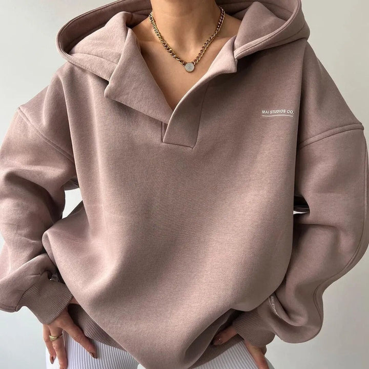 Elina | Damen Hoodie mit V-Ausschnitt