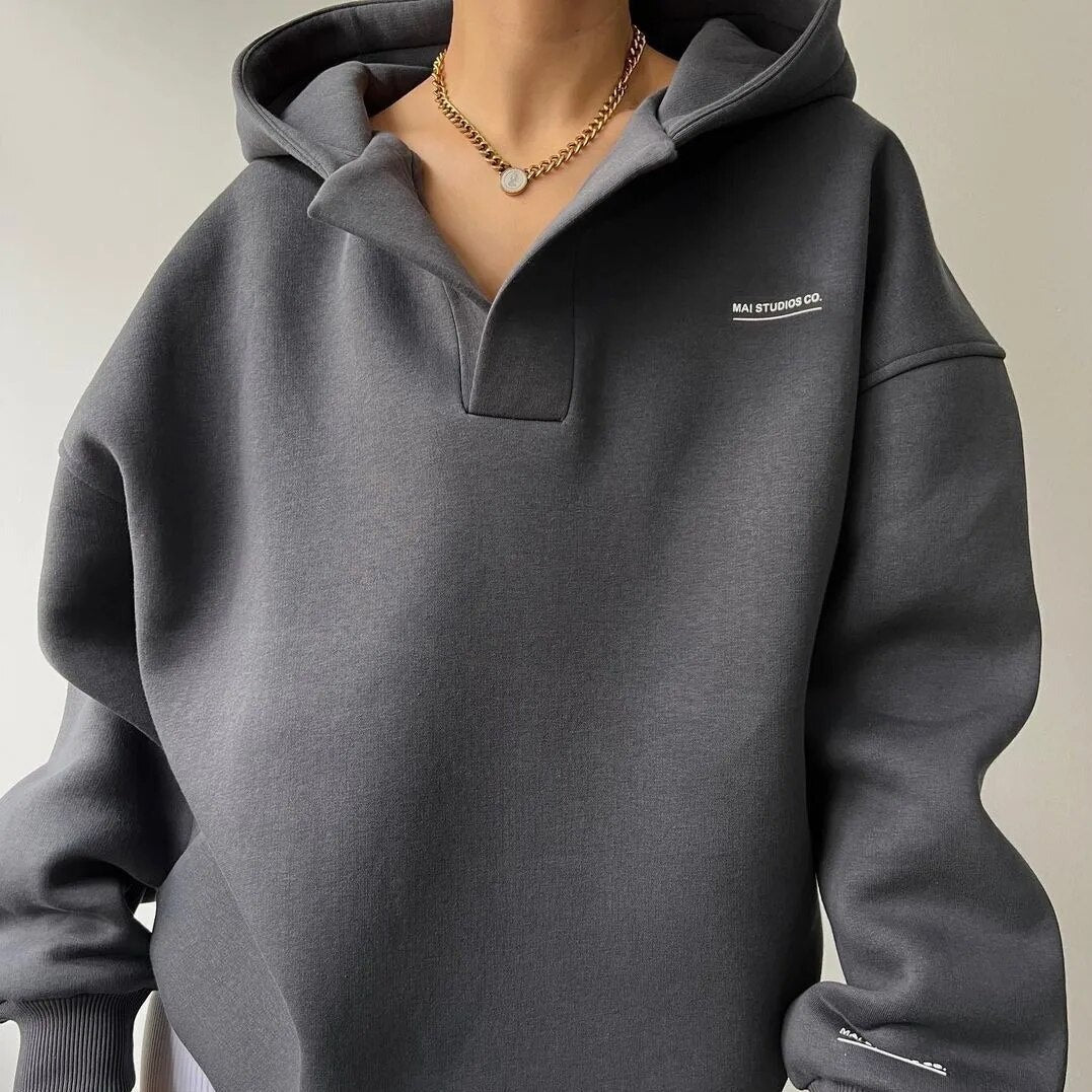 Elina | Damen Hoodie mit V-Ausschnitt