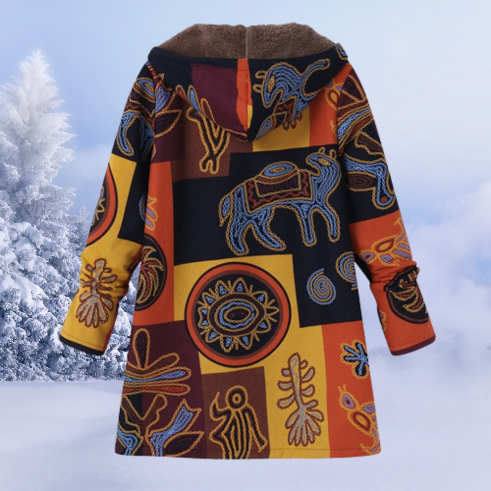 Eryndor | Herren Wintermantel mit Kapuze und Muster