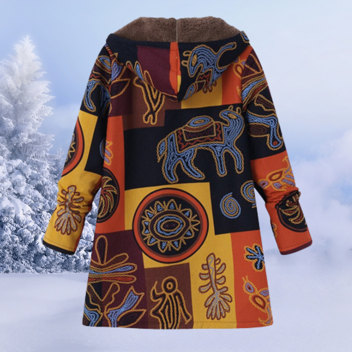 Eryndor | Herren Wintermantel mit Kapuze und Muster