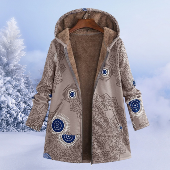 Eryndor | Herren Wintermantel mit Kapuze und Muster
