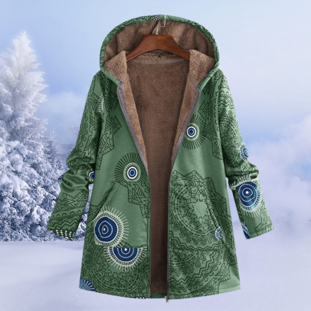 Eryndor | Herren Wintermantel mit Kapuze und Muster
