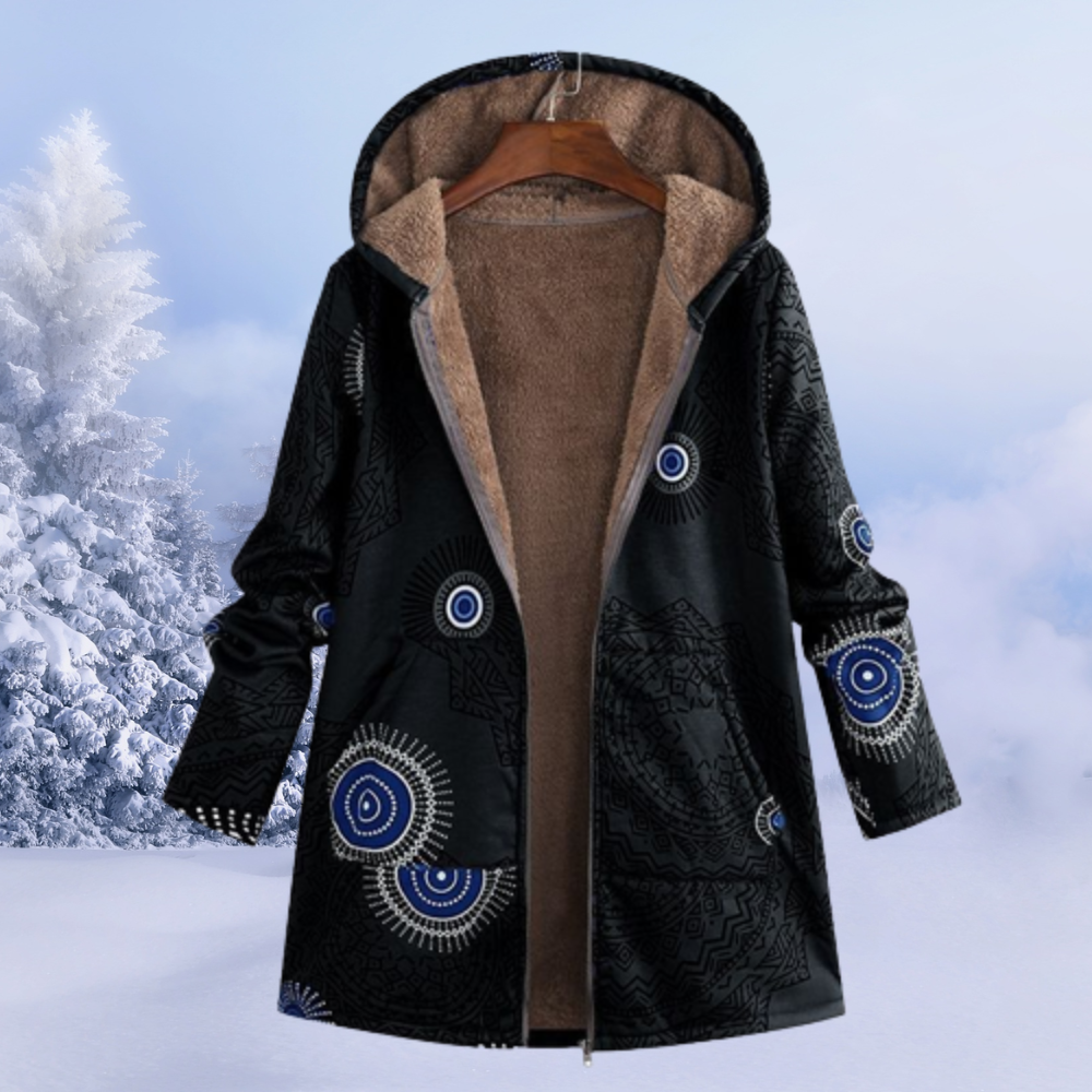 Eryndor | Herren Wintermantel mit Kapuze und Muster