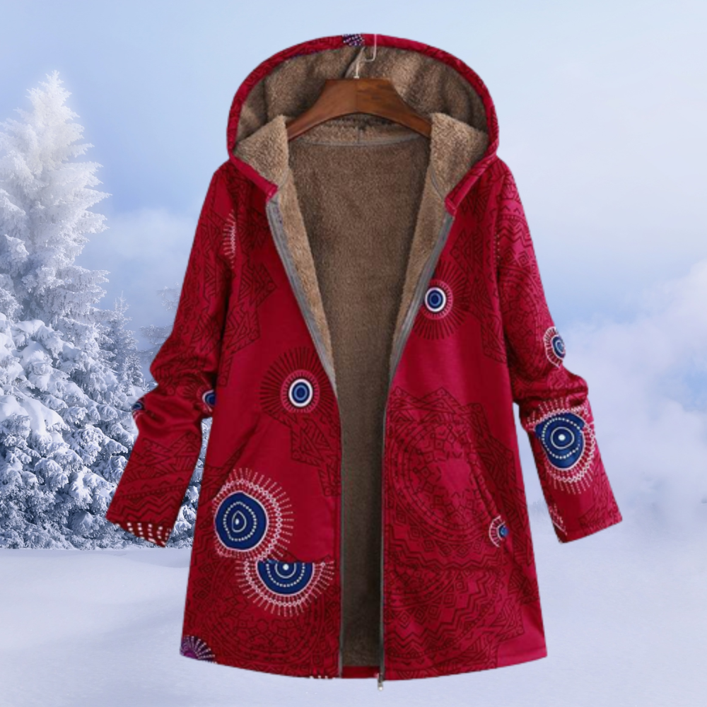 Eryndor | Herren Wintermantel mit Kapuze und Muster