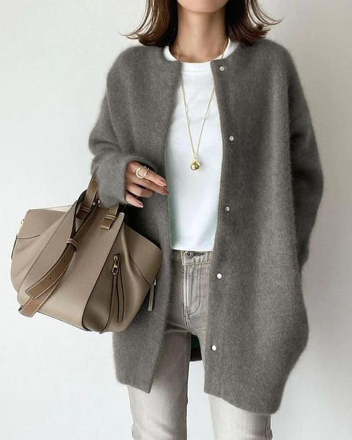 Lena | Damen Cardigan mit Druckknöpfen