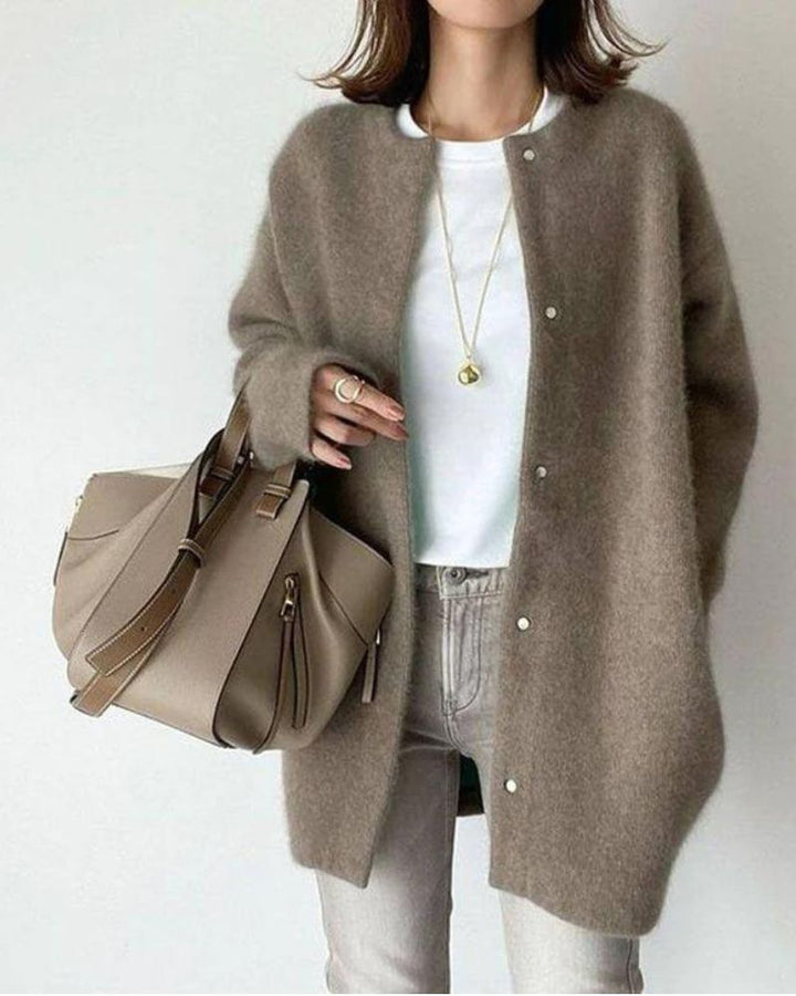 Lena | Damen Cardigan mit Druckknöpfen