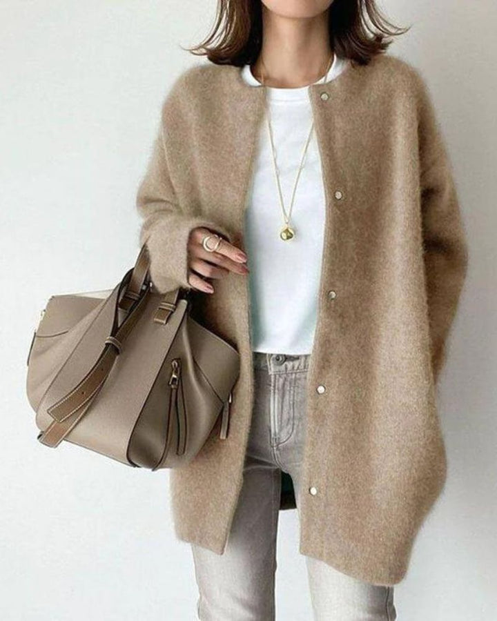 Lena | Damen Cardigan mit Druckknöpfen