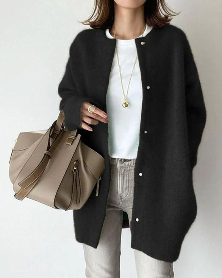 Lena | Damen Cardigan mit Druckknöpfen