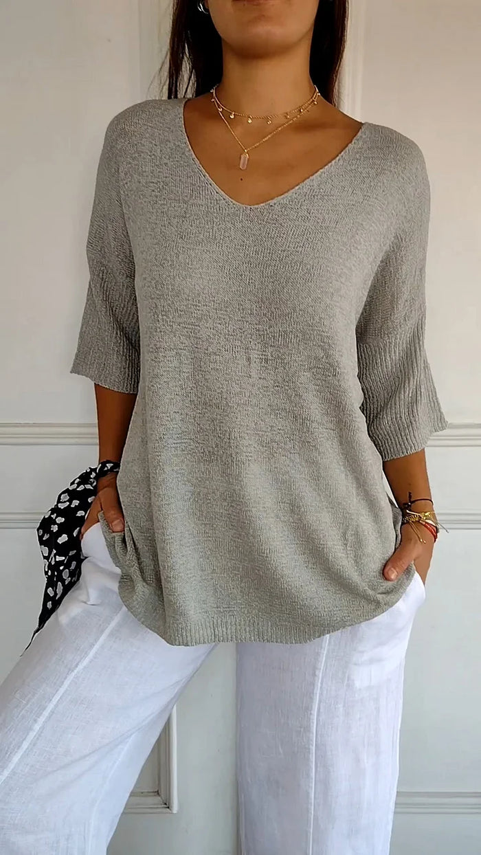 Johanna | Damen Bluse mit V-Ausschnitt