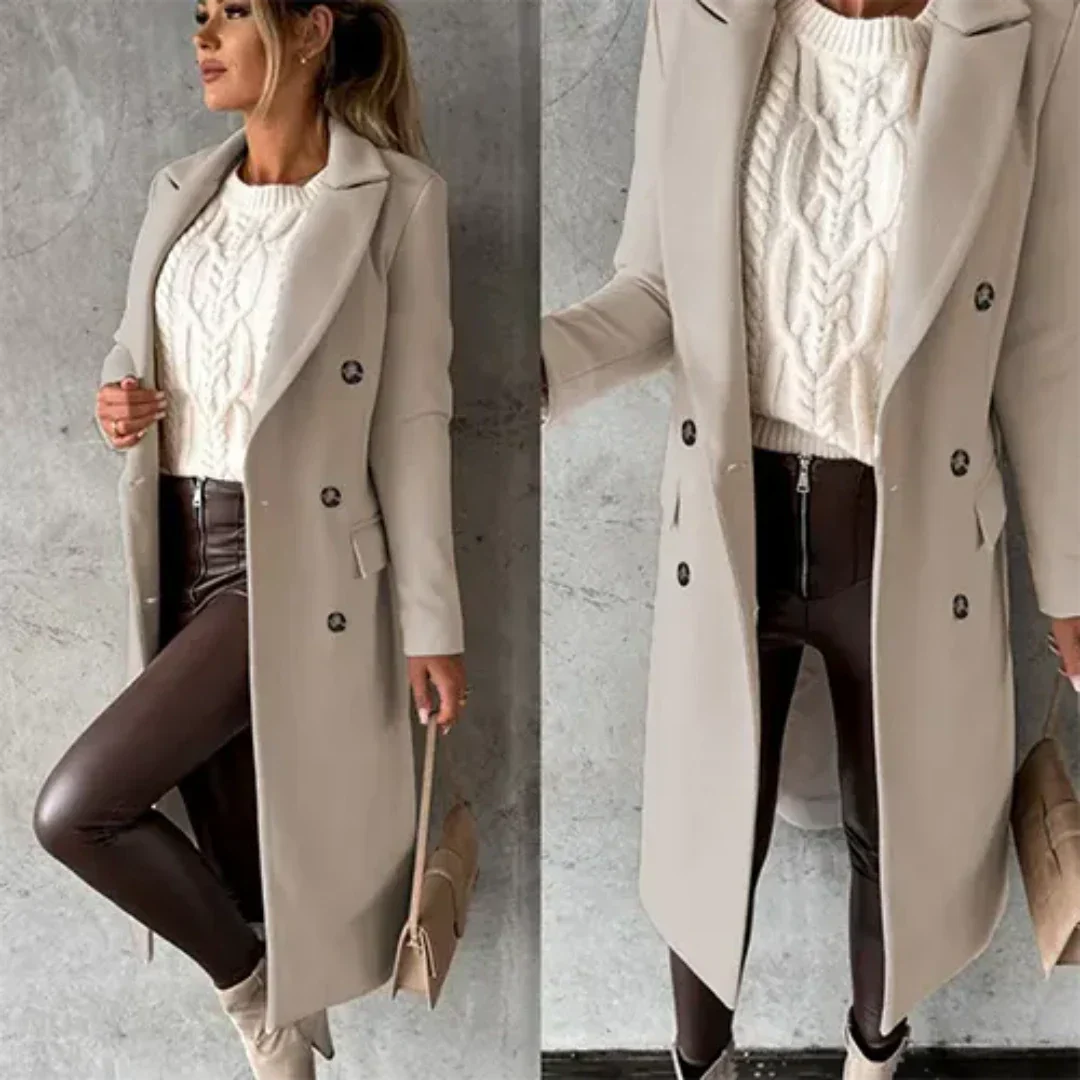 Selvara | Damen Doppelreiher Mantel