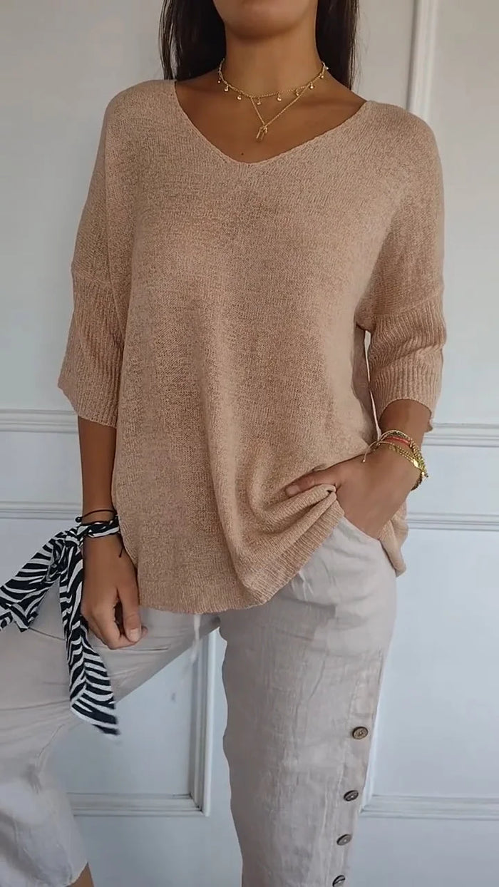 Johanna | Damen Bluse mit V-Ausschnitt