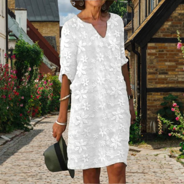 Selina | Damen Sommerkleid mit Blumenstickerei