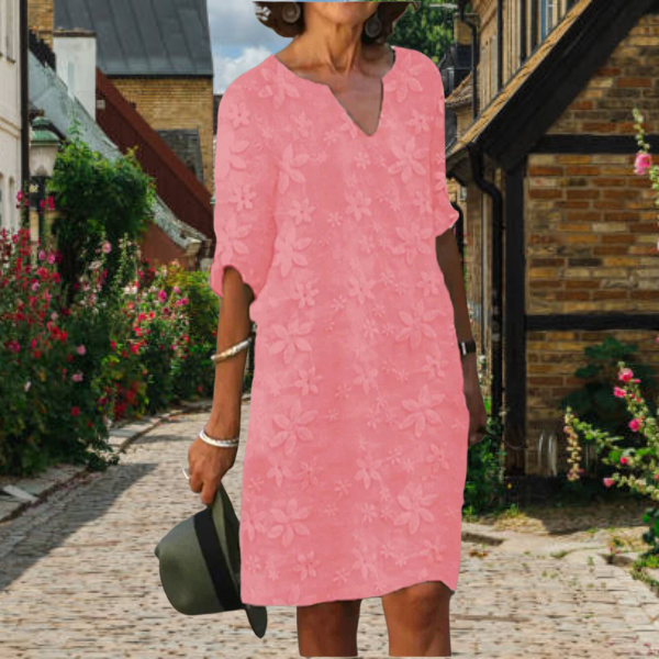 Selina | Damen Sommerkleid mit Blumenstickerei