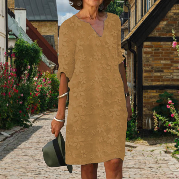 Selina | Damen Sommerkleid mit Blumenstickerei