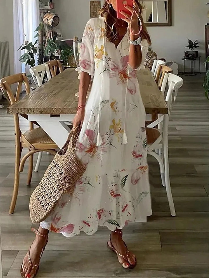 Avelina | Blumen Damen Maxikleid