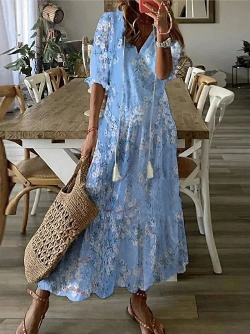 Avelina | Blumen Damen Maxikleid
