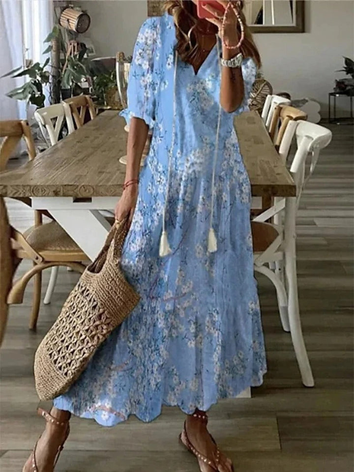 Avelina | Blumen Damen Maxikleid