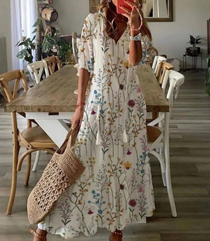 Avelina | Blumen Damen Maxikleid