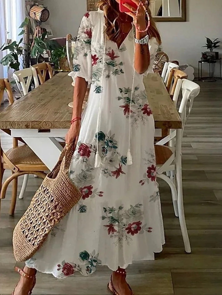 Avelina | Blumen Damen Maxikleid